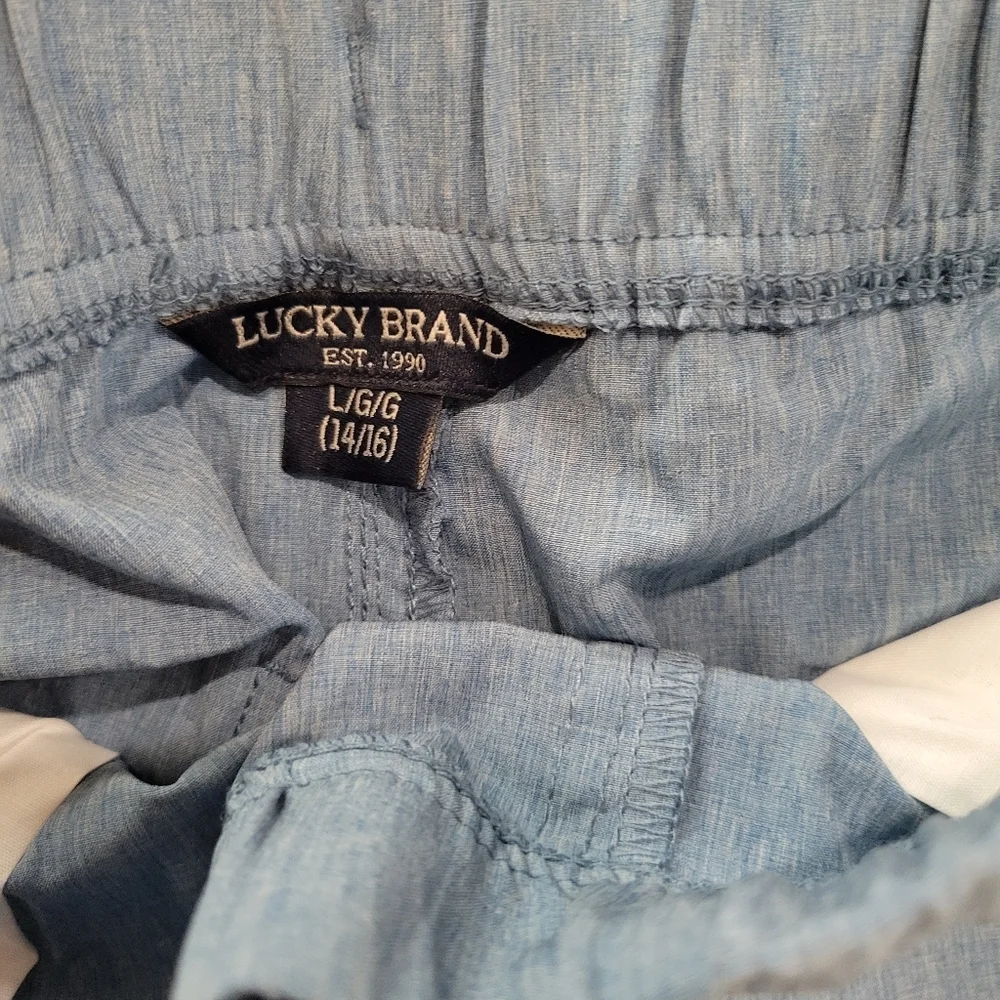 Lucky Brand Coronet Blue Shorts elasticized waistband Size 14/16